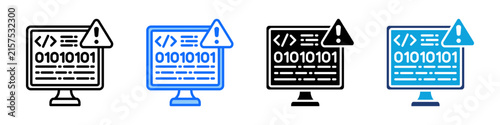 Code Error Icon Set Multi Style Vector Illustration