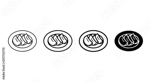 Dumpling Icons Set, Asian Food Vector Graphics, Simple Appetizer Illustrations, Chinese Cuisine Symbols