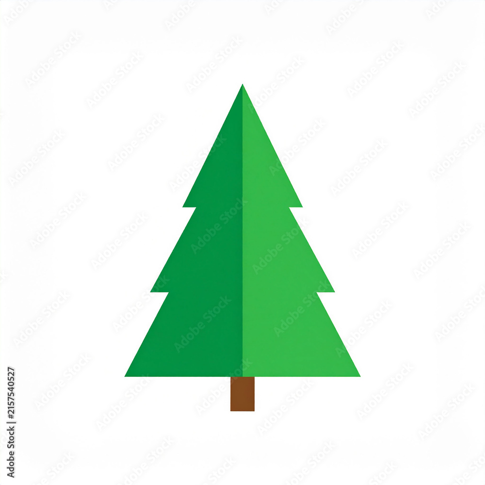 Fototapeta premium a stylized graphic of a green christmas tree silhouetted against a white background