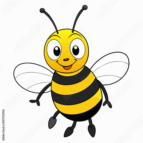 Quadro su tela Colorful cartoon bee icon