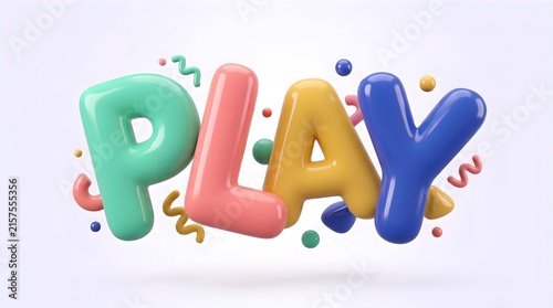 Playful Exaggerated 3D Lettering in Vibrant Style