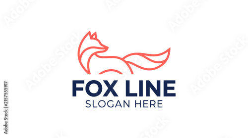Modern minimalist fox logo design with text.