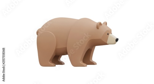 Brown bear toy wooden figurine animal.