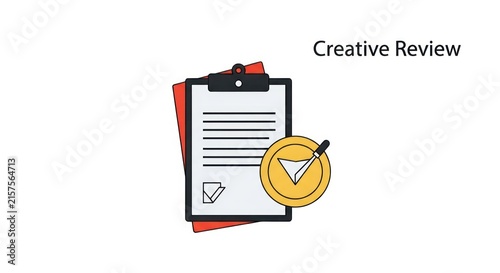 Creative review clipboard checklist approved.