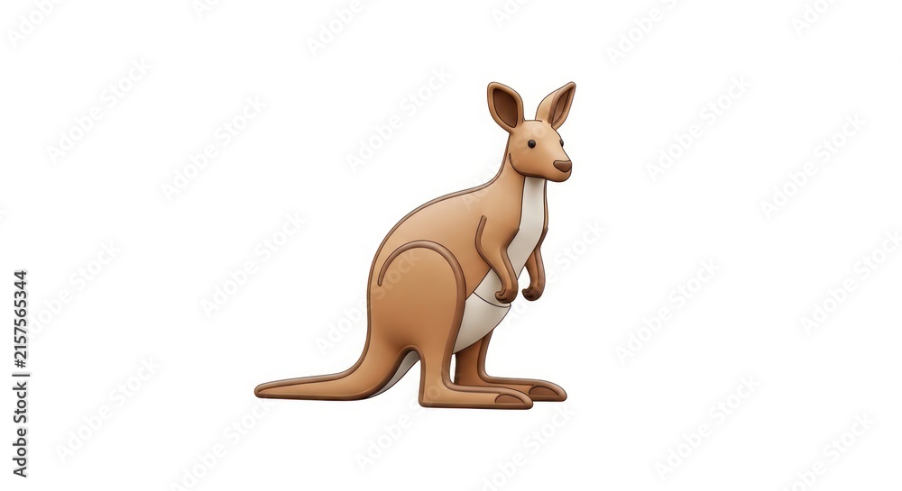 Obraz premium Cute cartoon kangaroo with joey.