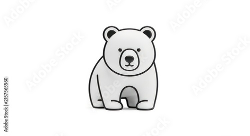 Cute cartoon polar bear sitting.
