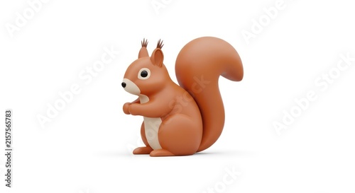 Cute cartoon squirrel standing alone.