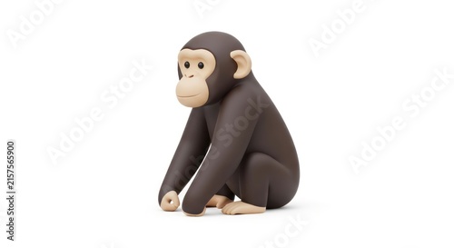 Cute monkey sitting on ground.