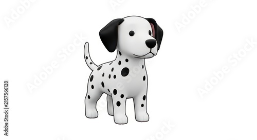 Dalmatian dog cartoon illustration standing.