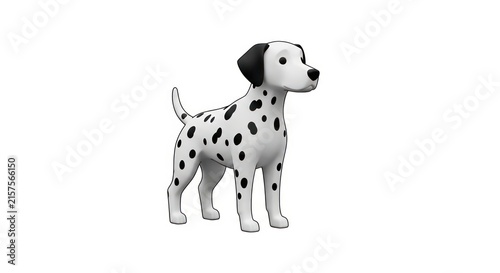 Dalmation dog standing on white background.