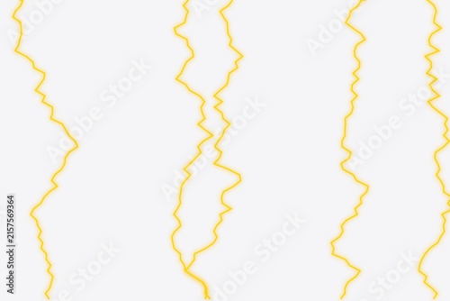 Yellow electric lightning bolt lines on simple bright white background.