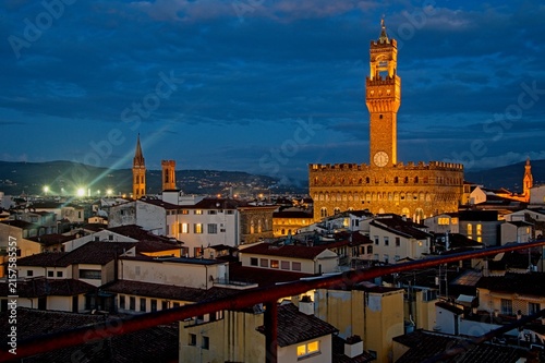 Panorama of Florence Italy at Night