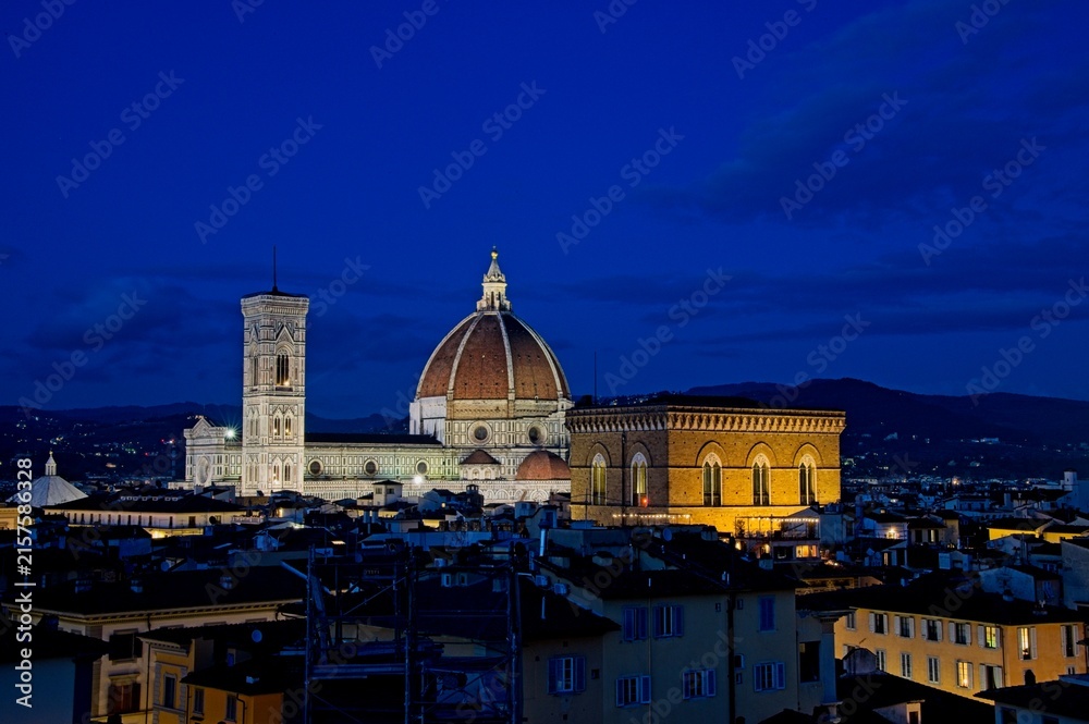 Fototapeta premium Panorama of Florence Italy at Night