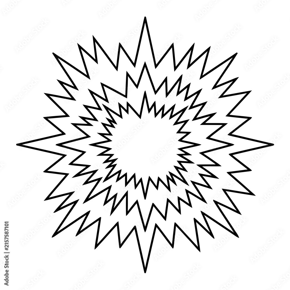 Fototapeta premium Concentric Jagged Starburst