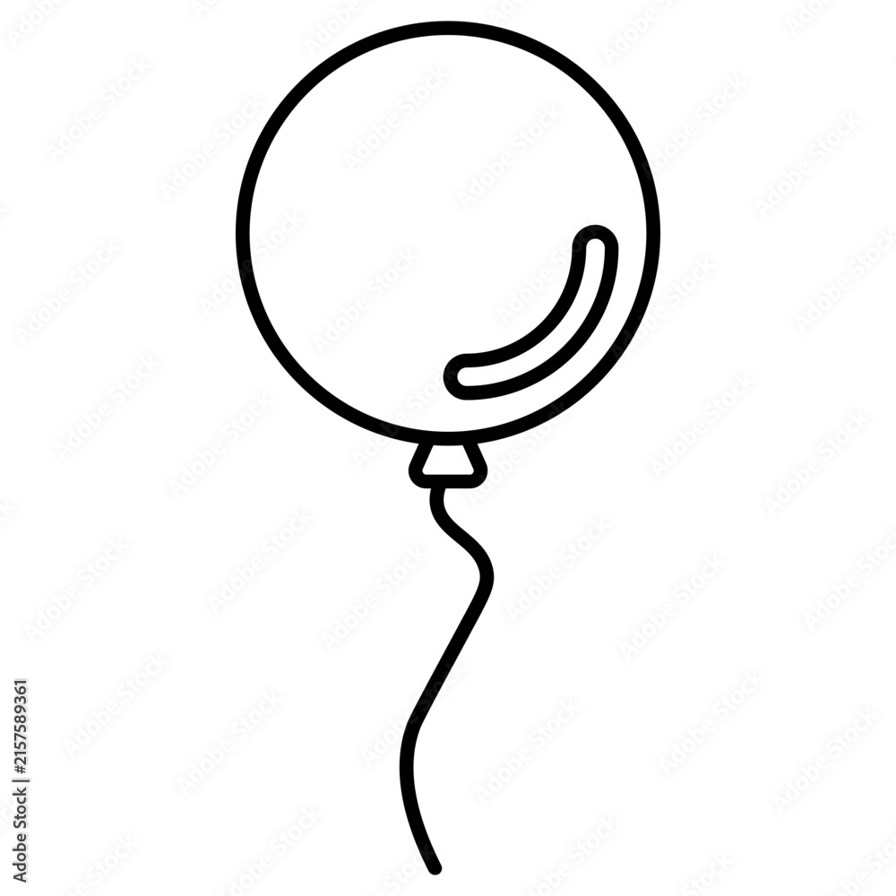 Obraz premium Floating Round Balloon Line Style Icon