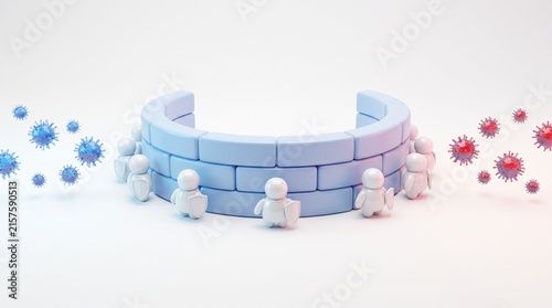 Immune system fortress defense metaphor illustration