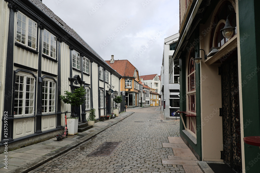 Fototapeta premium Historic buildings in the old town Stavanger, Norway 
