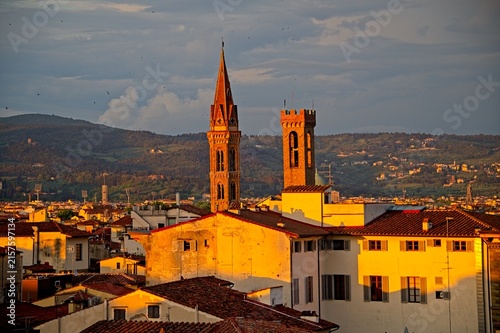 Panorama of Florence Italy at Sunset