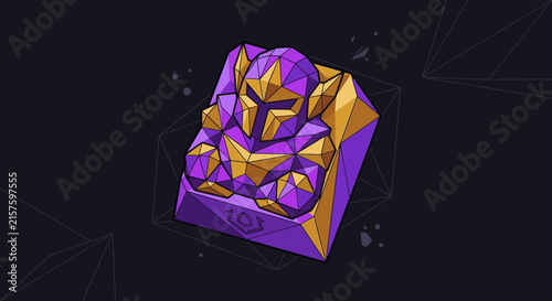 Geometric Knight Bust Low Poly Art