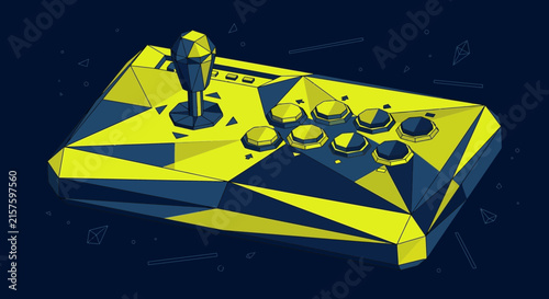 Geometric Joystick Controller on Dark Background