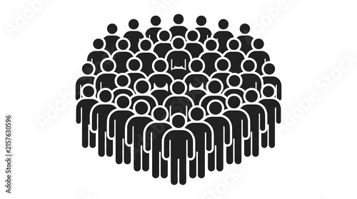 Quadro su tela Crowd of people icon representing a large group or community social network conc