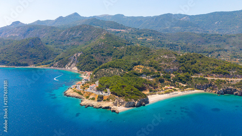 Konstfotografi Aerial view of beautiful Aegean sea coastline, Greece