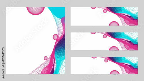 Abstract Fluid Geometric Banners with Mesh Patterns