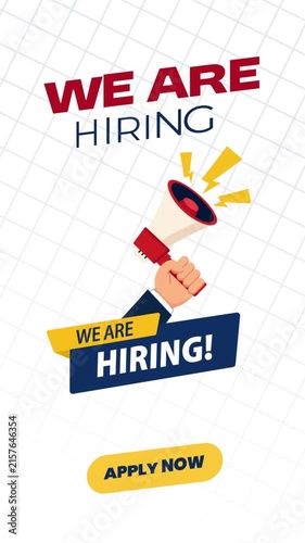 We Are Hiring Recruitment Announcement Animation