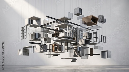 A sophisticated abstract architectural composition