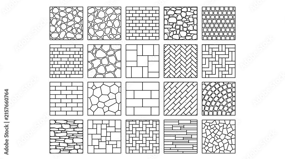 Fototapeta premium Set of geometric tile patterns for design and architecture.