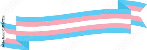 The LGBTQ+ Transgender Pride Flag Ribbon, Badge, Banner, Label – Flat Design Illustration
