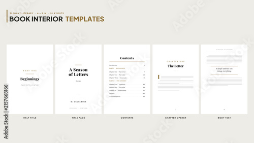 Bild auf Leinwand Elegant Literary Book Interior Template