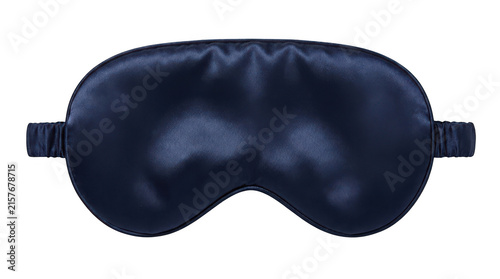 Dark blue silk sleep mask isolated on transparent background