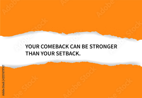 Fotografie Motivational quote about resilience and overcoming challenges on a vibrant orang