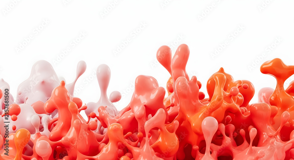 Fototapeta premium Abstract splashes of vibrant orange and pink liquid