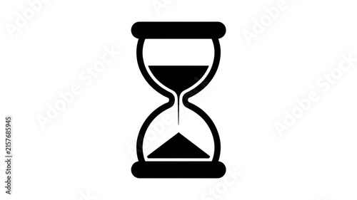 Black hourglass icon representing time and deadline
