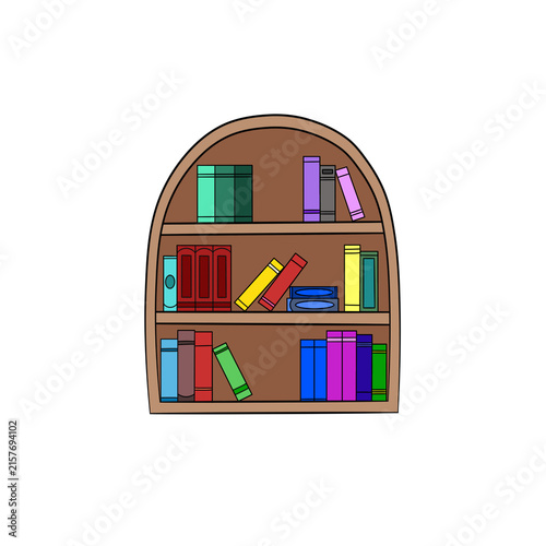 3d render of a bookshelf, library