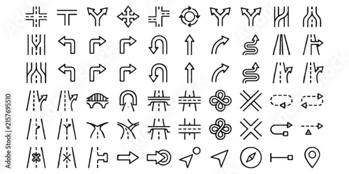 Cuadro en lienzo Collection of ancient runic symbols and mystical geometric icons arranged in a g
