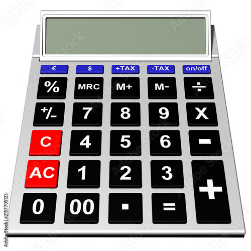 Icona PNG con sfondo trasparente raffigurante una calcolatrice digitale con display e tasti funzionali. Ideale per concetti di finanza, contabilità, matematica, calcoli, business e gestione economica.