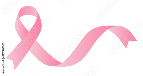 Pink Ribbon Breast Cancer Awareness Vector Symbol Isolated on Transparent Background
