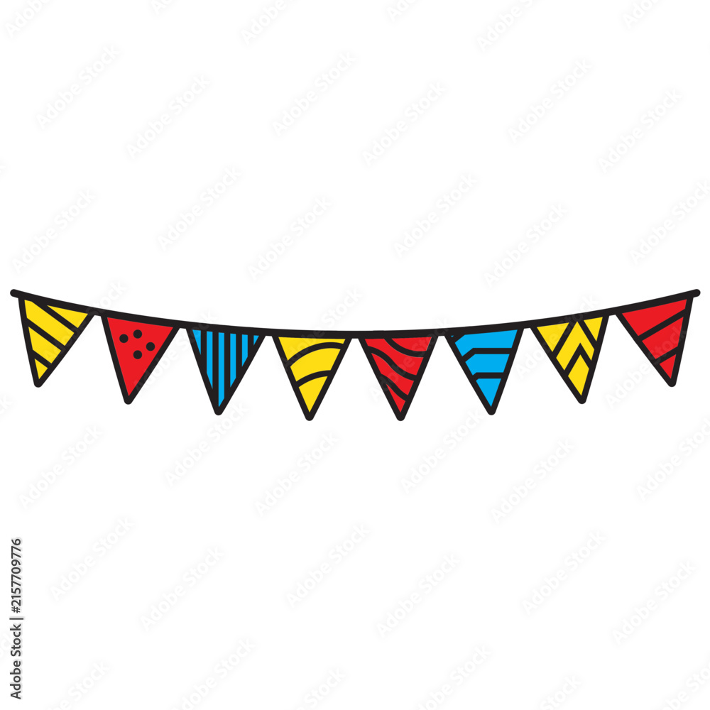 Fototapeta premium minimalist birthday flag icon