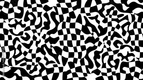 Abstract Black and White Organic Biomorphic Mosaic Seamless Pattern