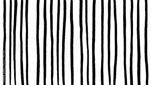 Abstract Black and White Hand Drawn Vertical Stripe Seamless Pattern Background