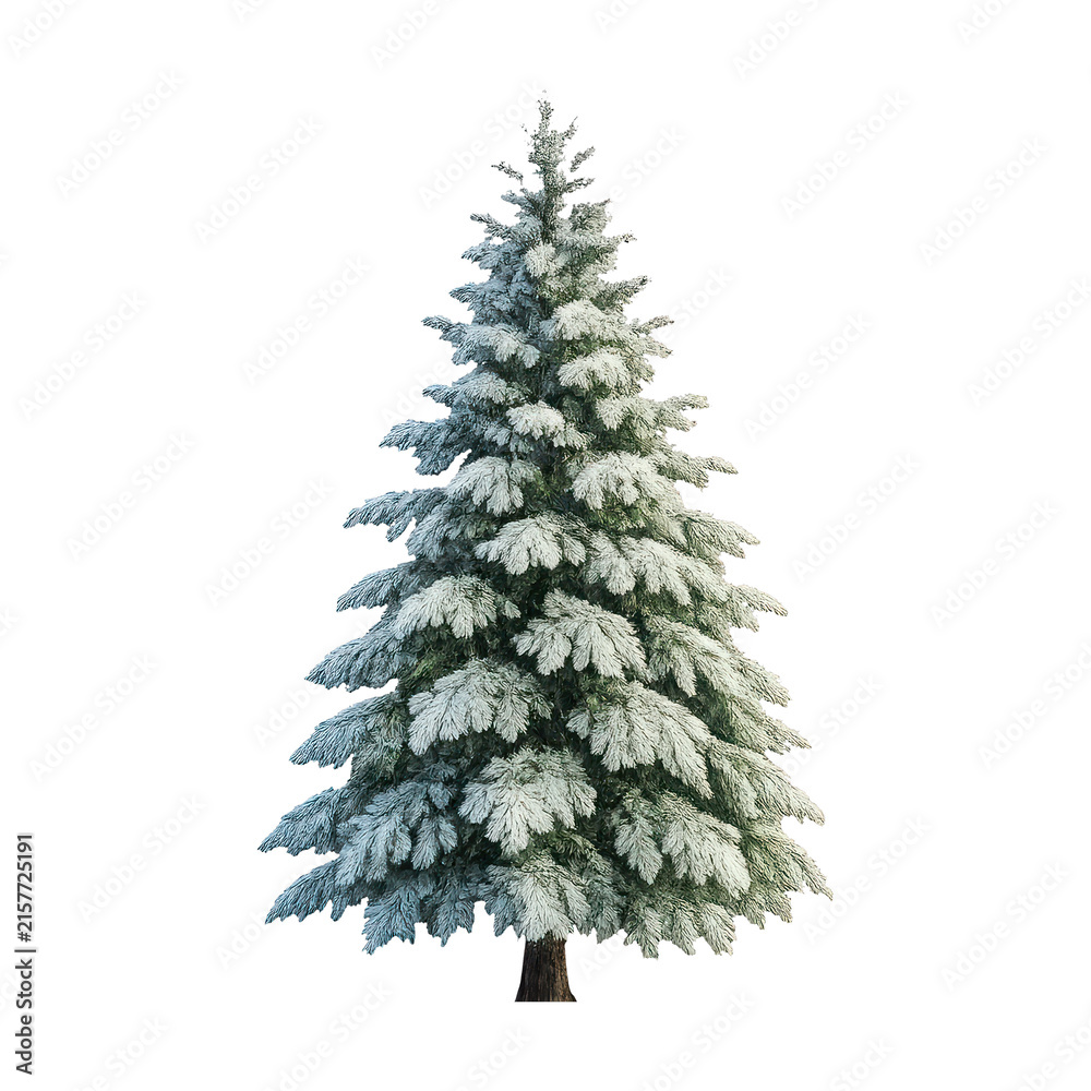 Obraz premium PNG Snow-covered evergreen tree illustration.