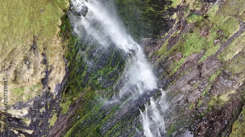 Waterfall running upwards - The Devils Chimney near Glencar Lough, Ireland