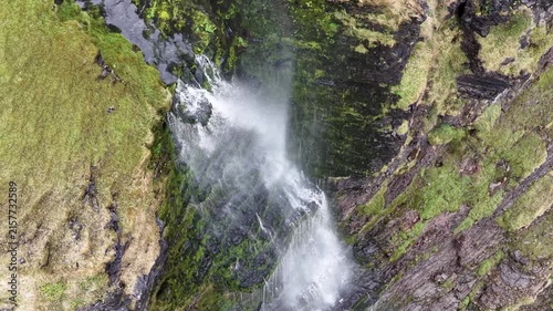 Waterfall running upwards - The Devils Chimney near Glencar Lough, Ireland