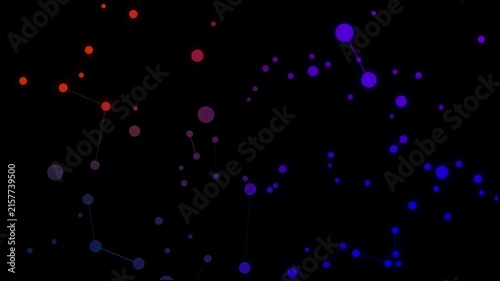 Abstract bokeh light particles floating in dark motion background for tech and design projects