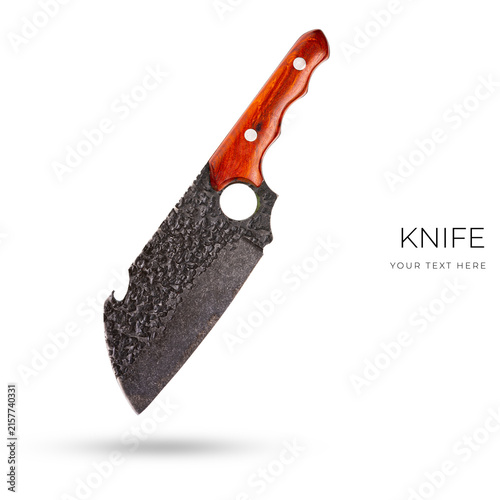 Bild auf Leinwand Big butcher chef knife isolated on white background.