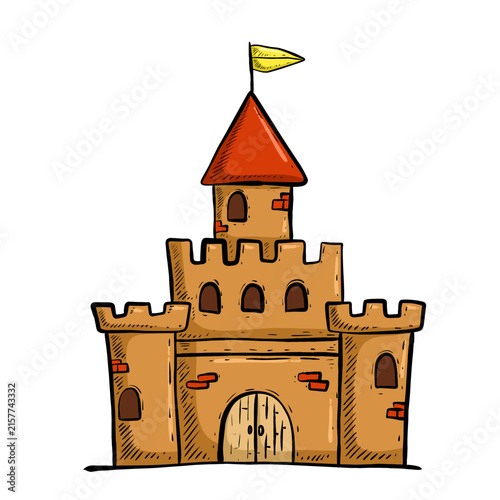 Illustration of a Cartoon Castle