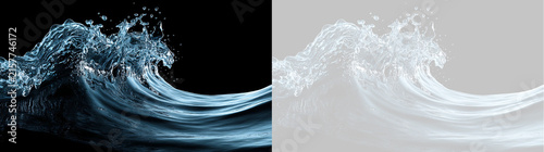 Photography Dynamic breaking water wave splash with drops